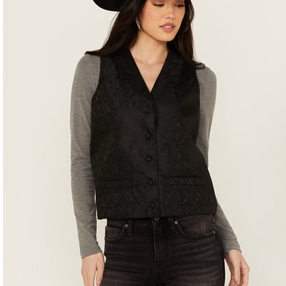 Scully Charcoal Paisley Vest